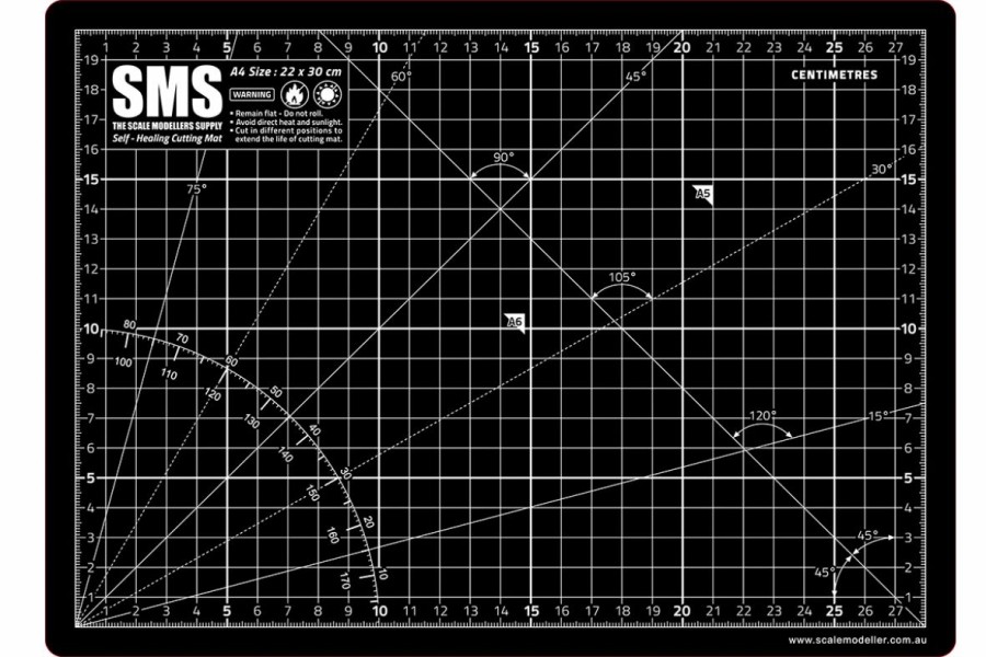 Accessories * | Cmat01 | Scale Modellers Supply Sms Premium Cutting Mat A4 Black