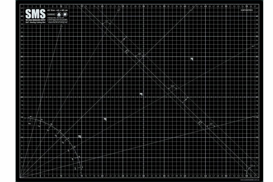 Accessories * | Cmat03 | Scale Modellers Supply Sms Premium Cutting Mat A2 Black